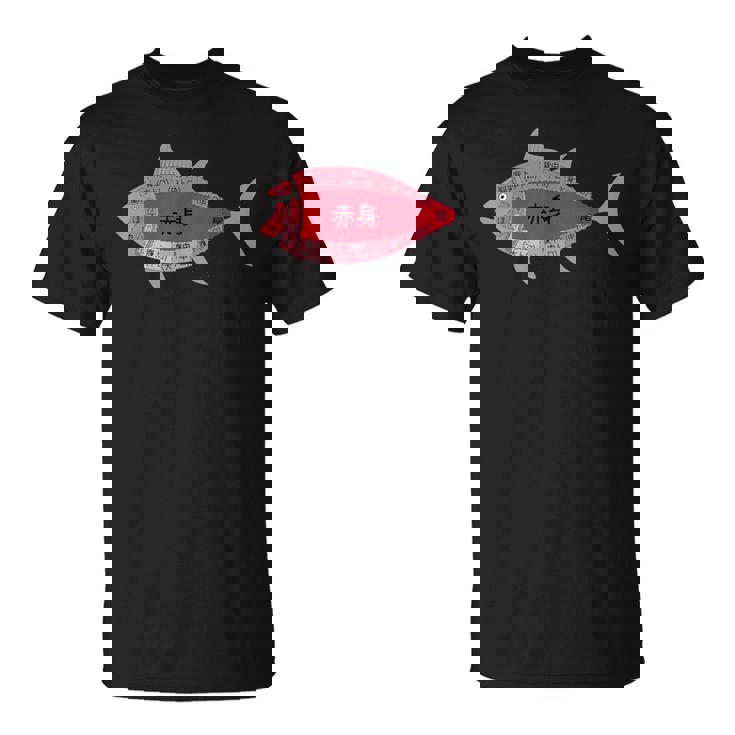 【マグロ部位】肉の部位 鮪 魚 寿司 釣り 水産 漁師 鮨 まぐろ 定食 部位 おもしろ 面白い ネタ ウケ狙い Tシャツ