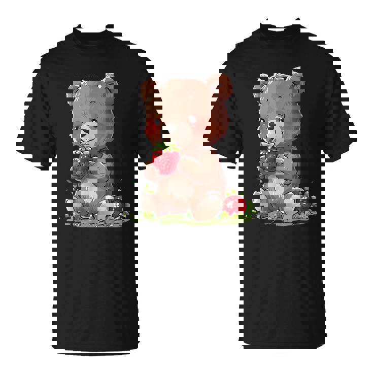 いちごくま かわいい くま 作品 描画 いちご フルーツ Tシャツ