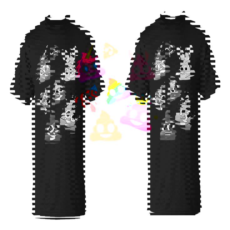 うんこマーク愚かな楽しいワッキーユニコーンバニープリンセスレインボー Tシャツ