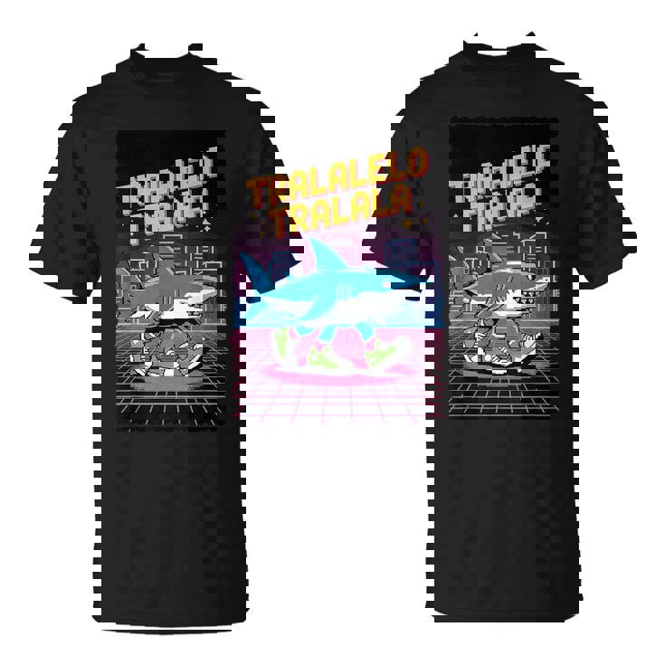 おもしろイタリアンゲーマー ミーム トララレロ トラララ 8ビット シャーク キッズ Tシャツ