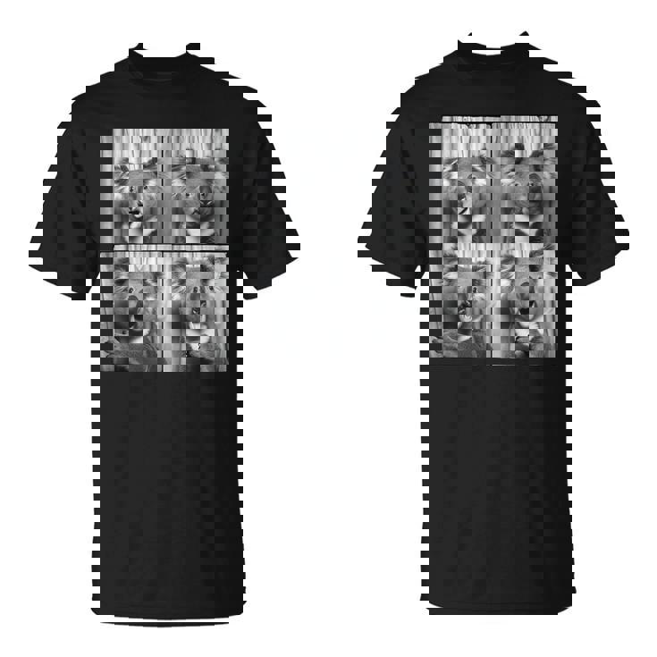 おもしろコアラ顔笑いコアラ動物写真かわいいコアラ Tシャツ