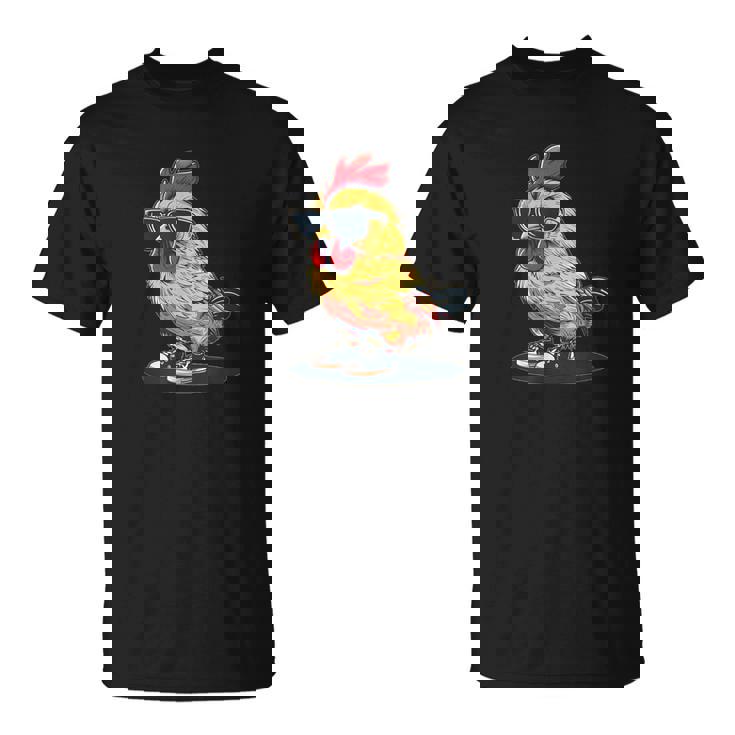 おもしろチキンウェア サングラスと靴 男の子と女の子向け Tシャツ