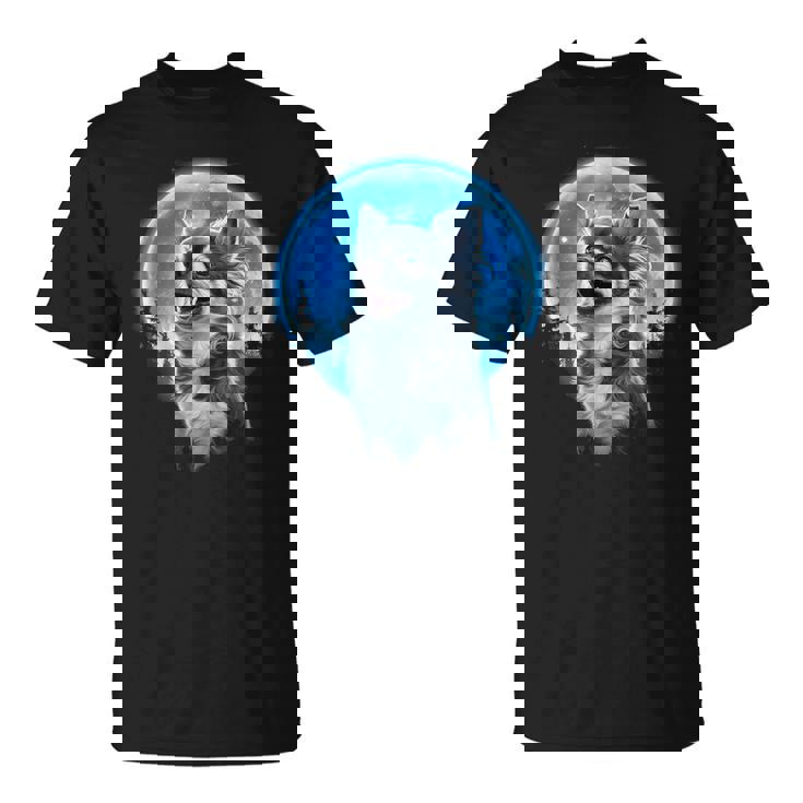 おもしろチワワ吠え月 チワワオーナー。 Tシャツ