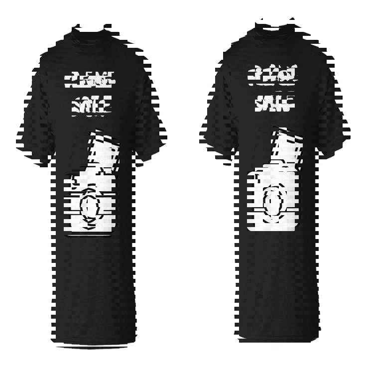 お願い スマイル アート オブ 写真 カメラマン カメラマン Tシャツ