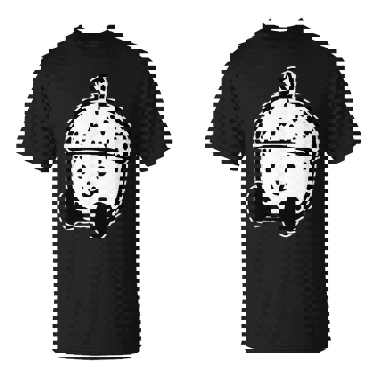 かわいい どんぐり 笑顔 ハッピー どんぐり ブラックワーク ミニマリスト Tシャツ