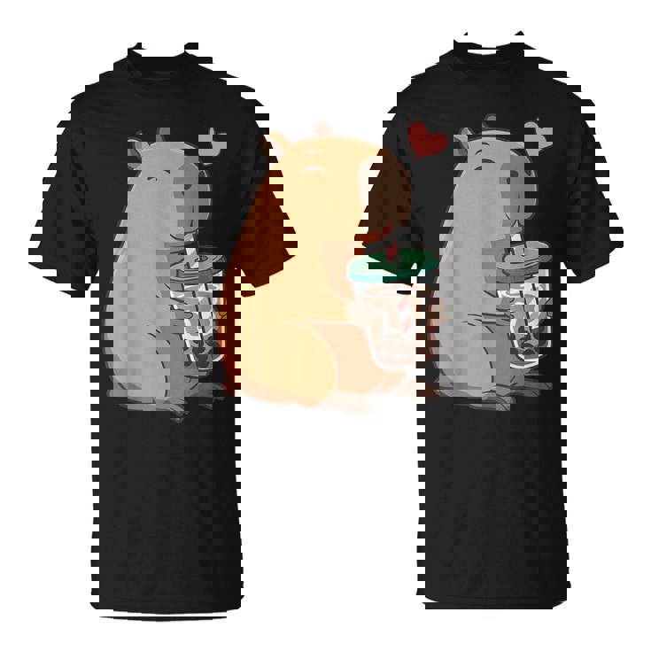 かわいい カピバラ ドリンク バブルティー カワイイ Capy Lover キッズ ガールズ Tシャツ