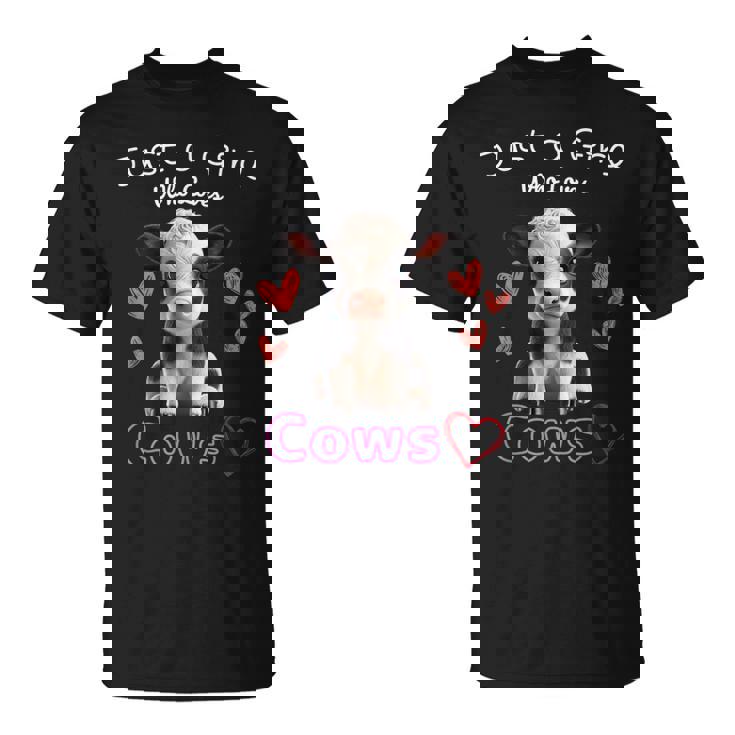 かわいい ホルスタイン 牛 の – ' Just A Girl Who Loves Cows ' デザイン Tシャツ