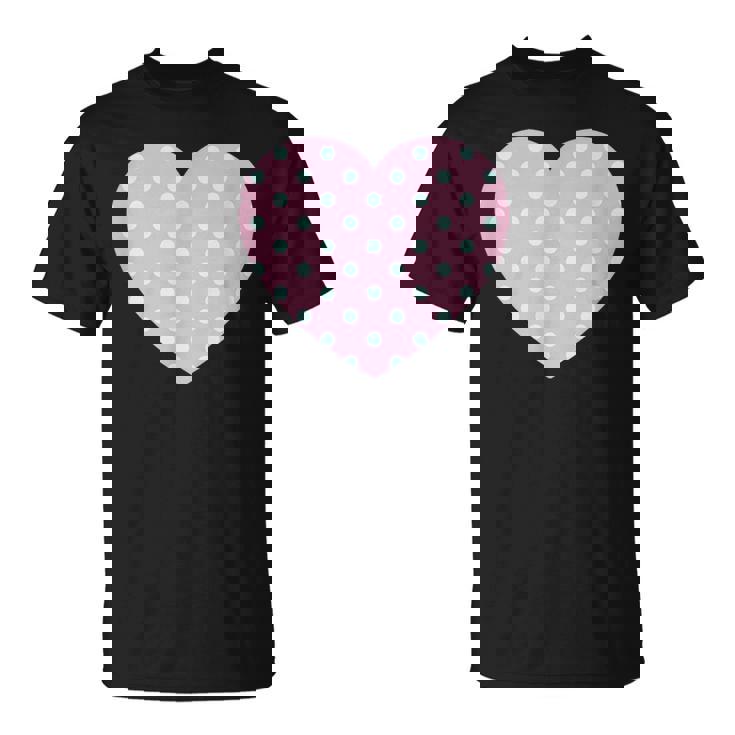 かわいい ライトブルー ピンク 水玉模様 ミニマリスト グラフィック Tシャツ