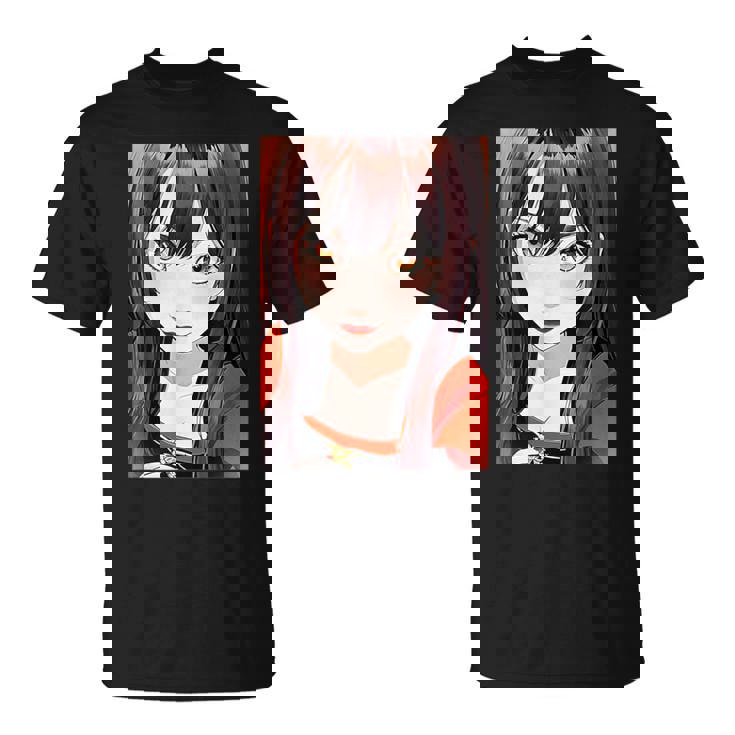 かわいい 可愛い 女の子 若い 美人 イラスト 日本 きれい 赤い服 Tシャツ