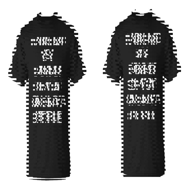 かわいいことわざ、面白い皮肉なニーエンバーマーと私の猫。 長袖tシャツ Tシャツ