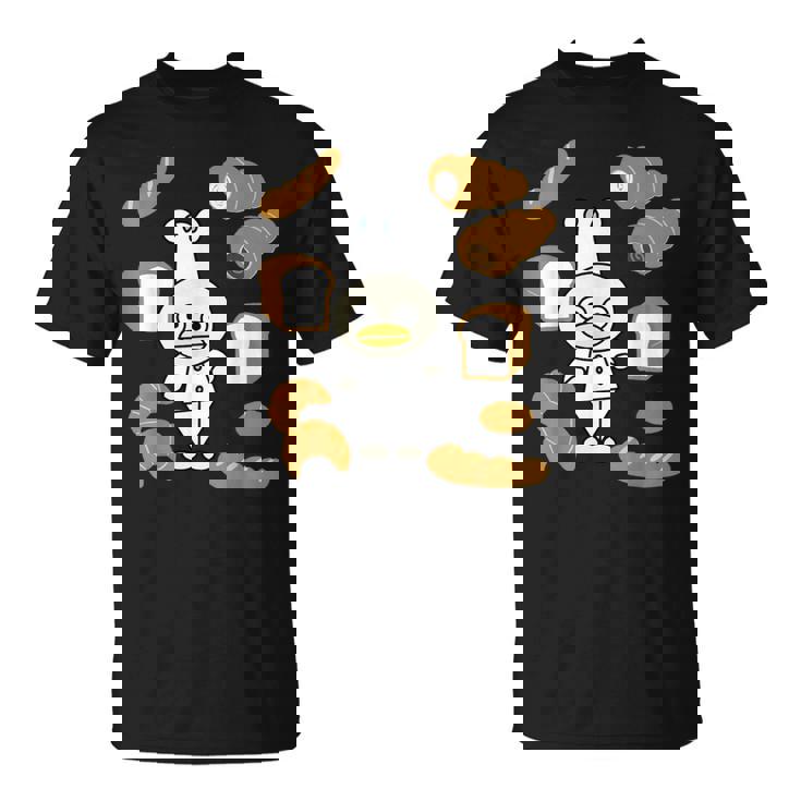 かわいいコックさん パン屋さん編 鳥 フランスパン クロワッサン チョコレートコルネ 食パン 料理 おいしい おもしろ Tシャツ