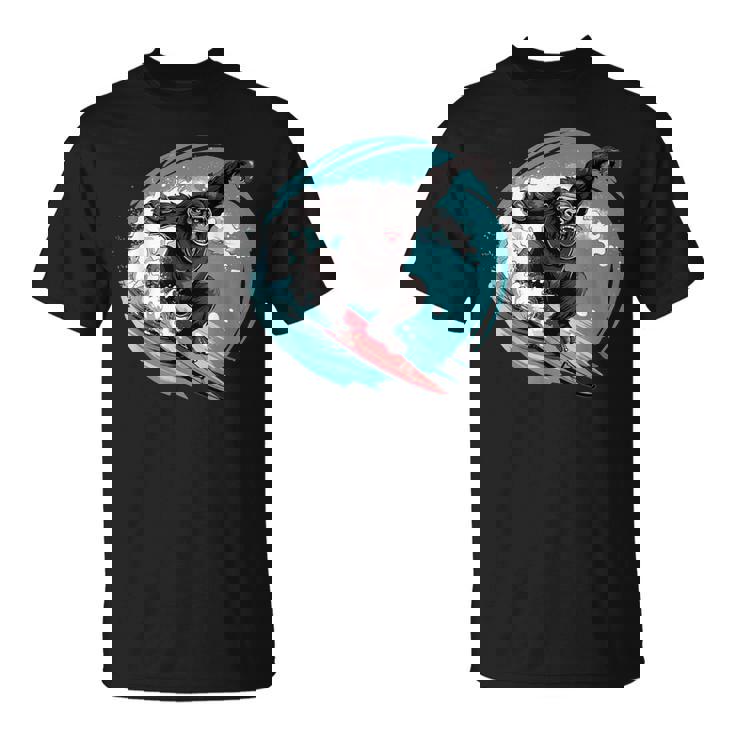 かわいいゴリラサーフィン Tシャツ