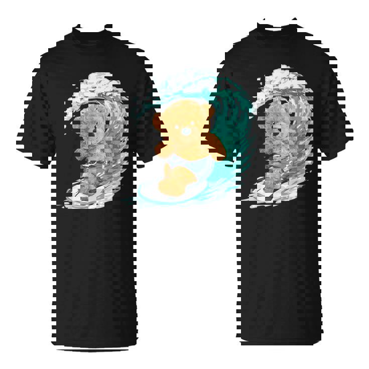かわいいサーファーのテディベア。 Tシャツ