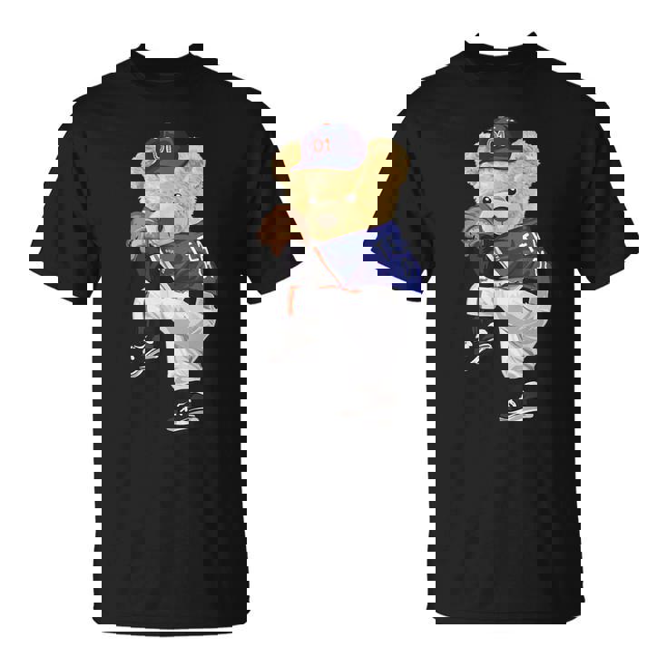 かわいいテディベア 野球ジャグ スウェットシャツ Tシャツ