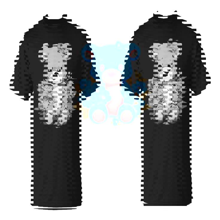 かわいいテディベアと花と一緒に I テディベア Tシャツ