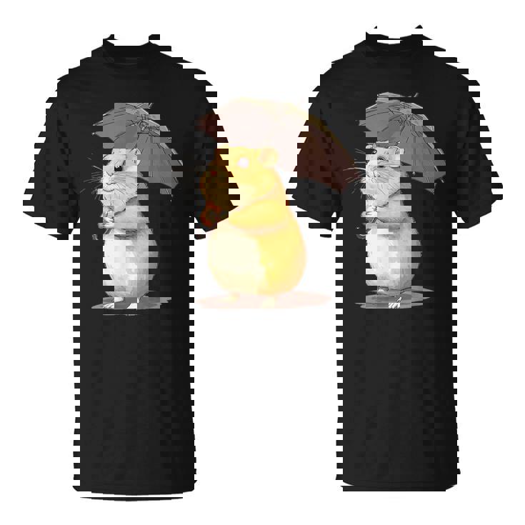 かわいいハムスターと傘のコスチューム。 Tシャツ