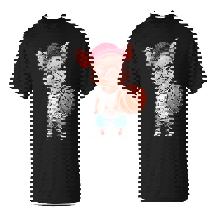 かわいいバスケットボールブタ Tシャツ