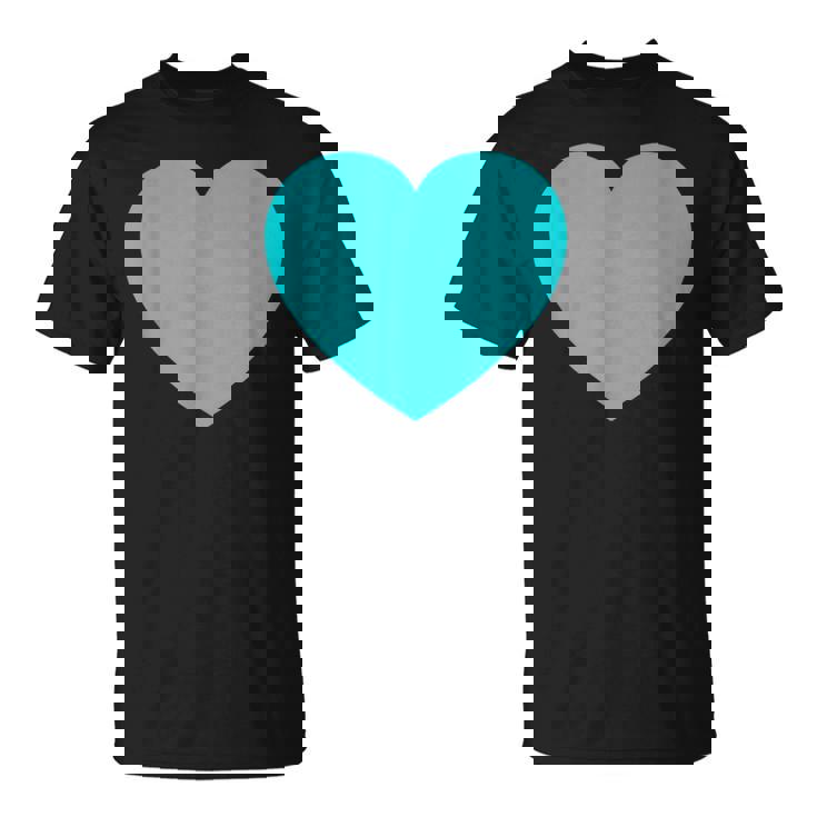かわいいブルーターコイズハート Tシャツ