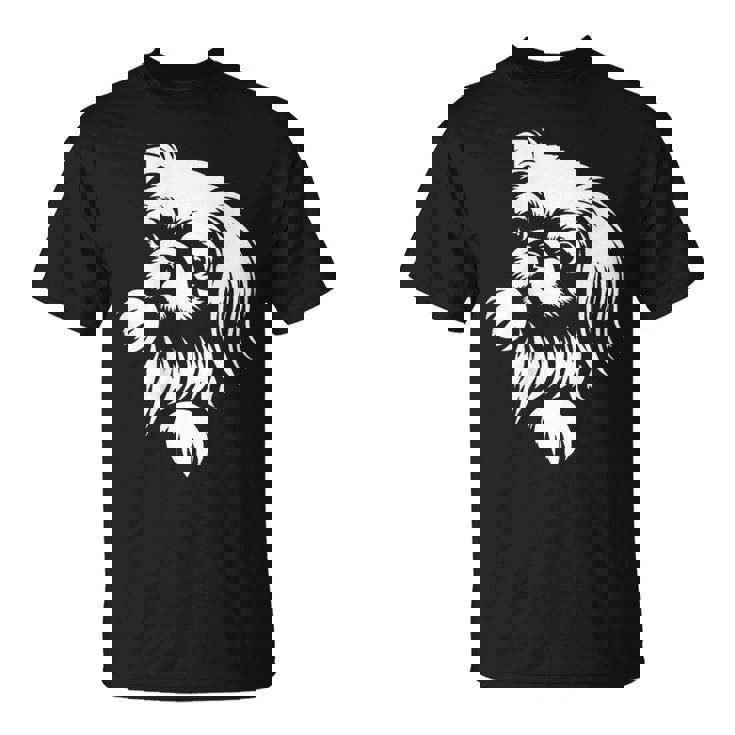 かわいいペキニーズのぞき見犬のグラフィック デザイン Tシャツ