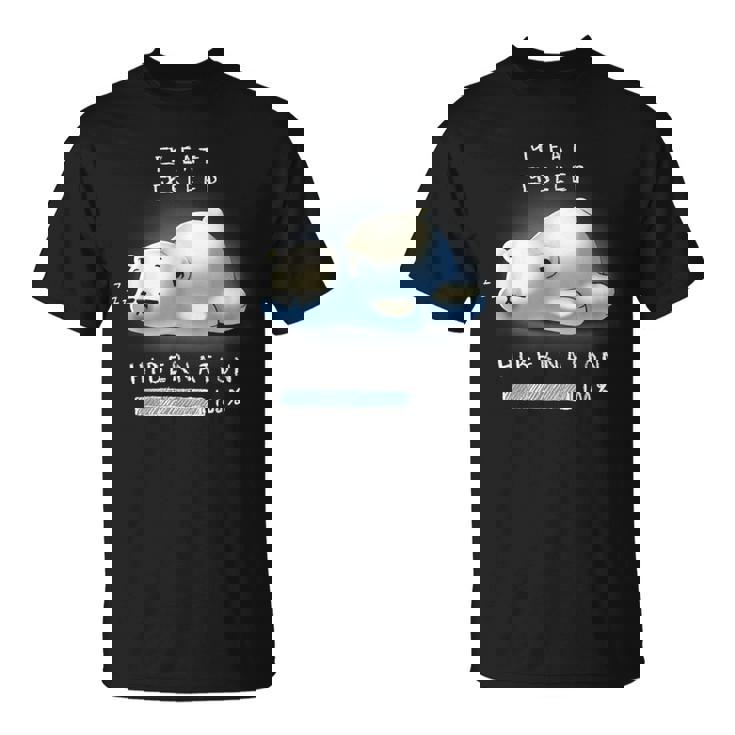 かわいい怠け者のシロクマの冬眠 Tシャツ