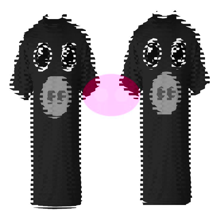 かわいい豚の顔 ピンクの鼻 面白い動物愛好家コスチューム Tシャツ