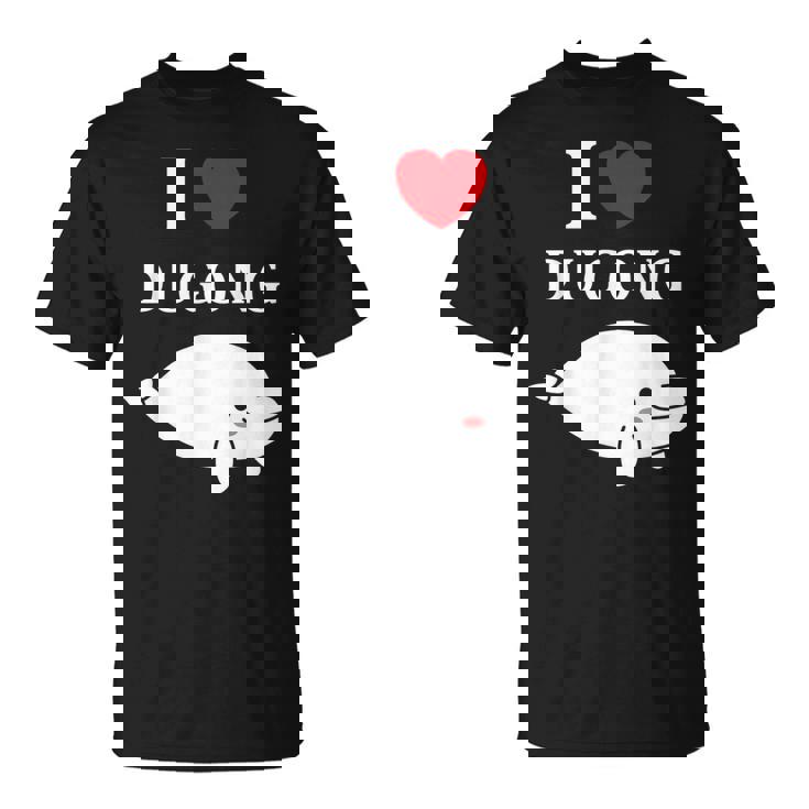 かわいい面白いシンプルなジュゴンの魚を引用します。 I Love Dugong Tシャツ