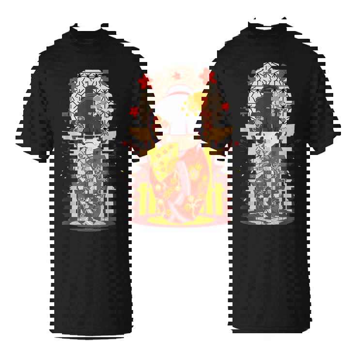 こけし 人形 シャツ 和装 赤 日本運 福 Tシャツ