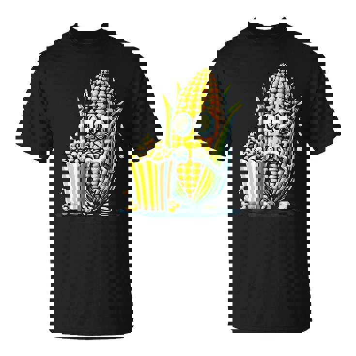 とうもろこしとポップコーンのキャラクター Tシャツ