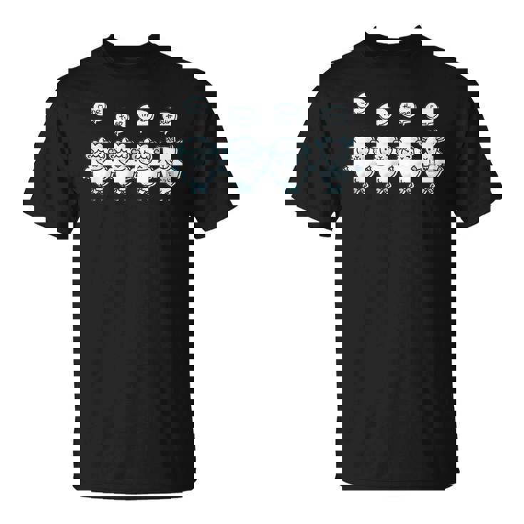 ひつじがいっぴき2 羊 ヒツジ ヤギ 不眠 安眠 数え歌 もふもふ 集団 かわいい おもしろ メンズ レディース キッズ Tシャツ