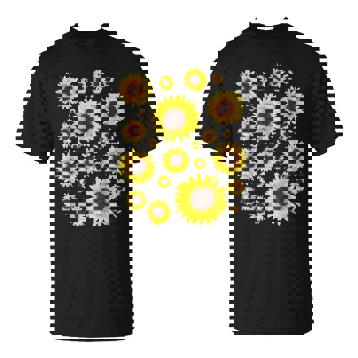 ひまわり 花柄 花 シンプル ポジティブ 夏 グラフィック Tシャツ