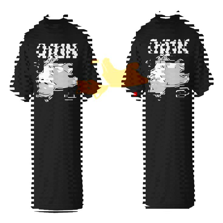 やる気スイッチ故障中 充電中 犬 柴犬 犬好き かわいい おもしろ 面白い Tシャツ