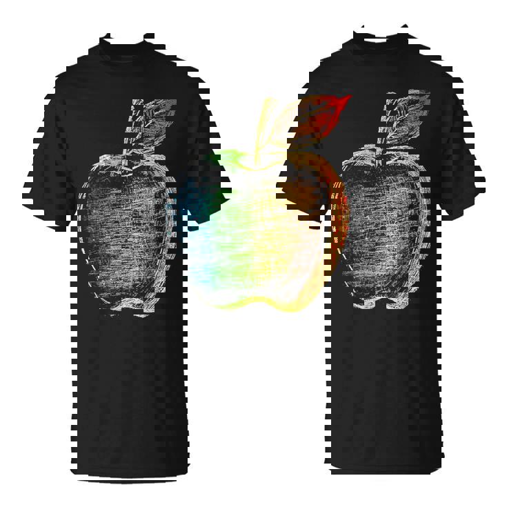 りんご フルーツ ドローイング アート カラフル モチーフ アップル Tシャツ