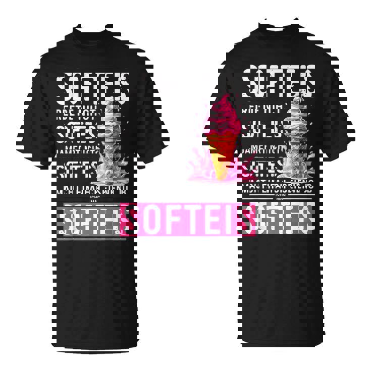 アイスクリームセラーコスチュームソフトアイスクリームはアイスクリームを言わないで話す Tシャツ