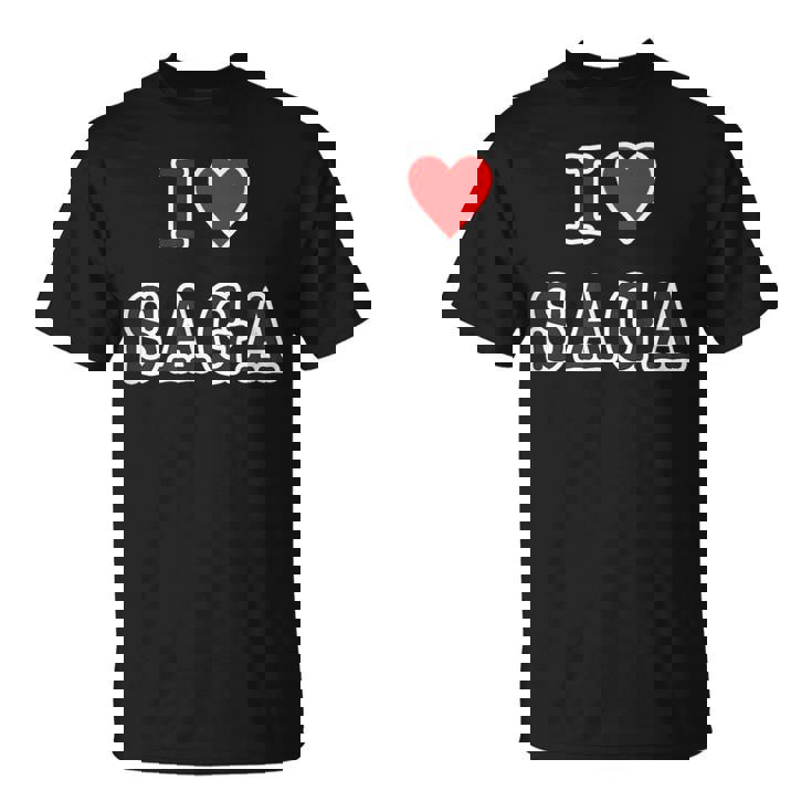 アイラブ・Saga 佐賀（I Love ハート）【47都道府県】ジモt ティ 地元 旅行 グッズ お土産 面白 Tシャツ