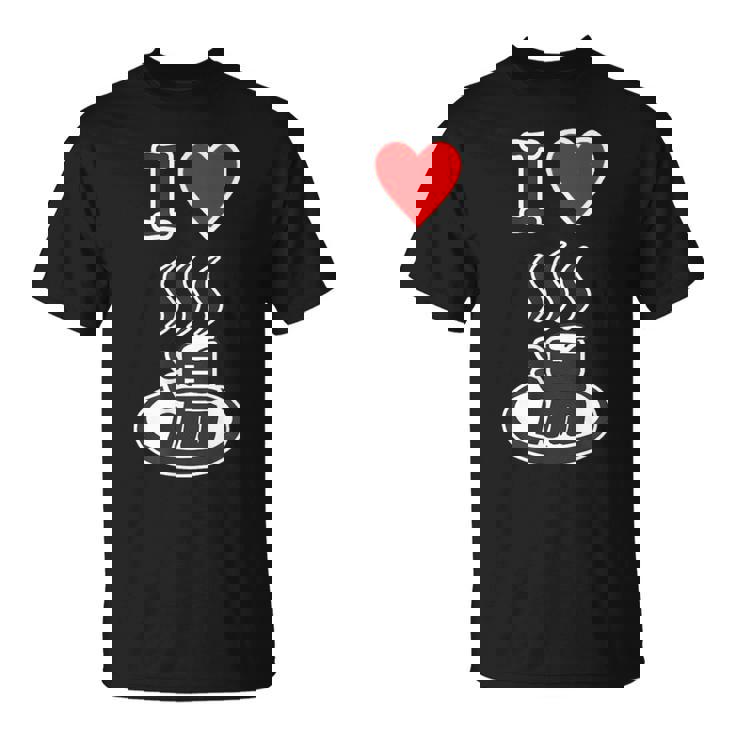 アイラブ・湯 イラスト【温泉】お風呂 マーク 銭湯 記号 ハート お土産 旅行 メッセージ・面白い デザイン Tシャツ