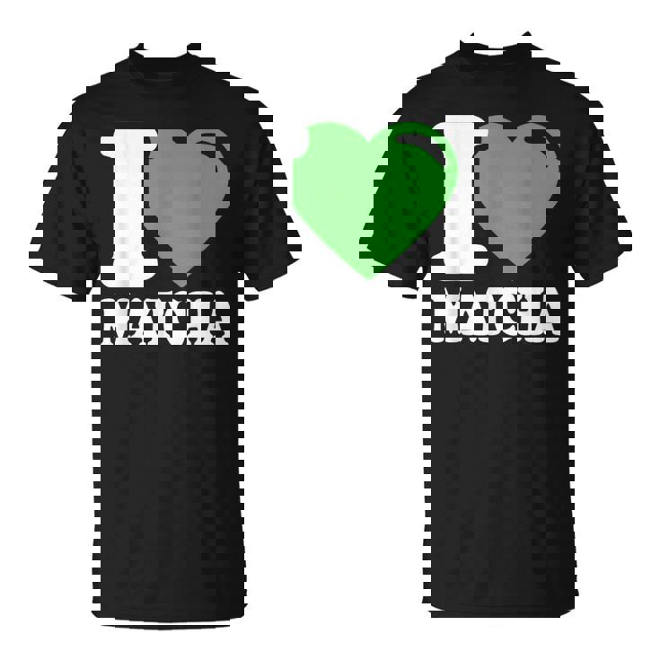 アイラブ抹茶キュートファニー抹茶ハート付き抹茶 Tシャツ