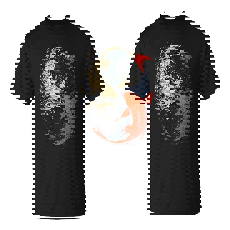 アニメ 日本の鯉 魚 陰陽 アート Tシャツ