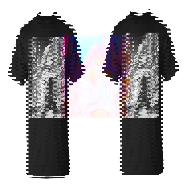 アニメの女の子、漫画、美学、かわいい、日本語、Waifu プリント Tシャツ