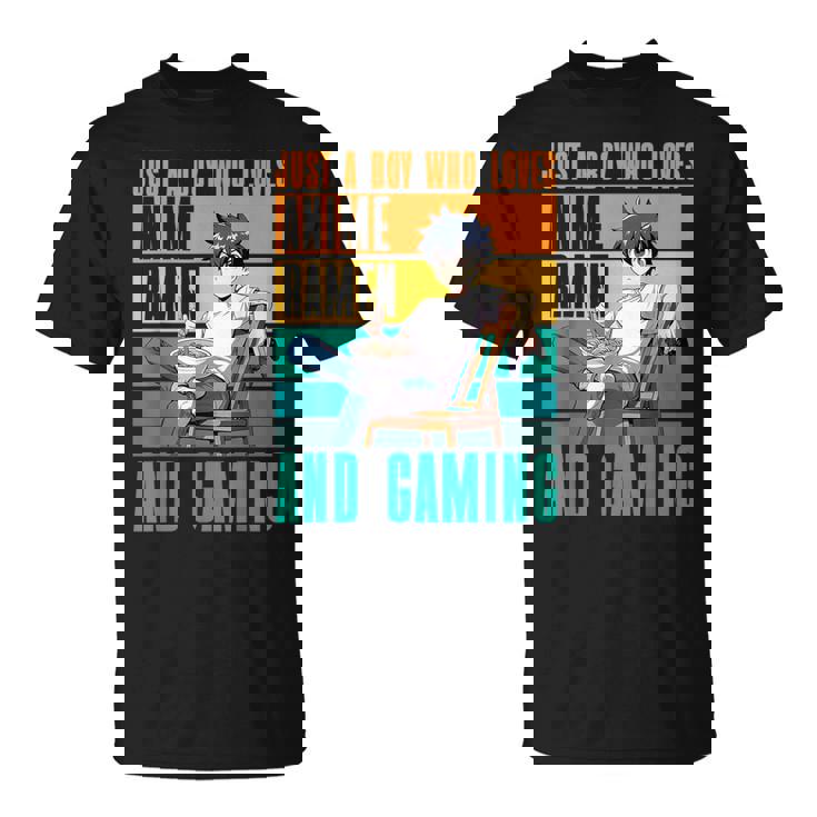 アニメラーメンとゲームが大好きな少年 カワイイゲーマー Tシャツ