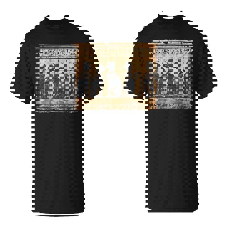 アヌビス 子猫 パピルス スクロール ピラミッド エジプトアート 猫 Tシャツ