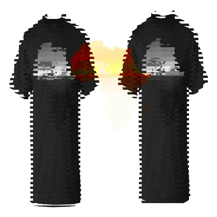 アフリカ キリン サバンナ サンライズ タンザニア ケニア アフリカ Tシャツ