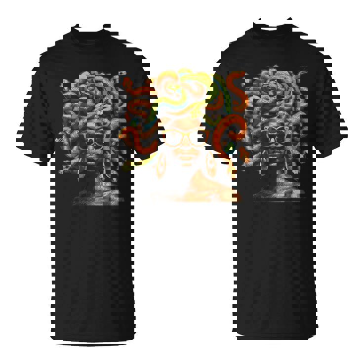 アフロ ブラック メラニン スキントーン メデューサ ヘビ ヘアスタイル Tシャツ