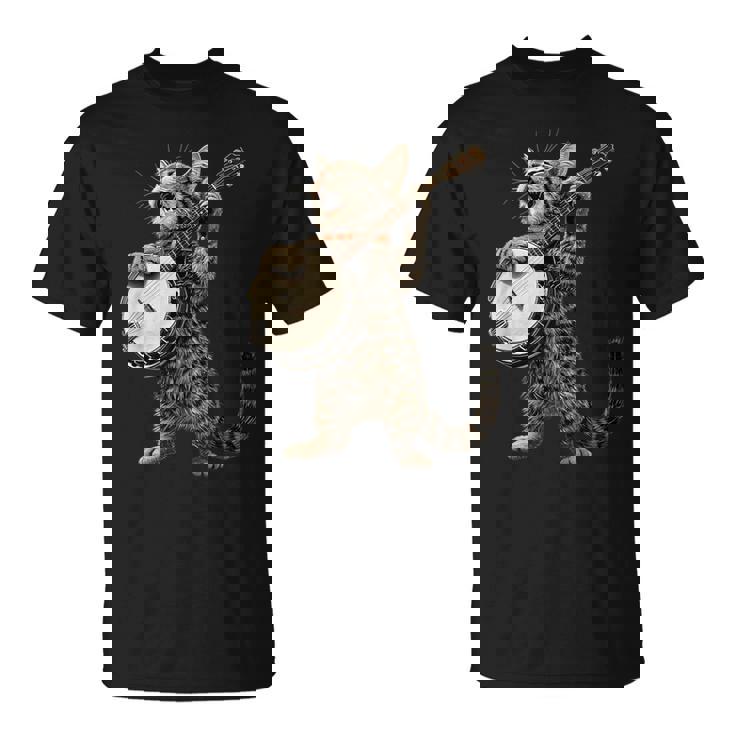 アメリカンショートヘアキャット ブルーグラス バンジョープレイヤー Tシャツ