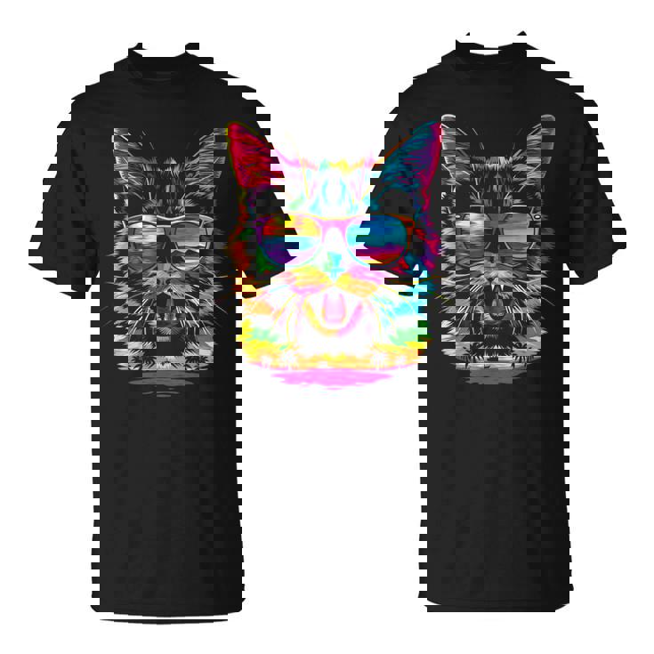 アメリカンショートヘアドッグサングラスポップアート Tシャツ