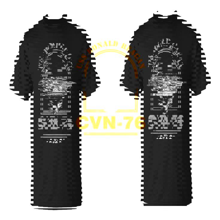 アメリカ海軍航空母艦 Cvn-76 ロナルド・レーガン Uss Ronald Reagan Tシャツ