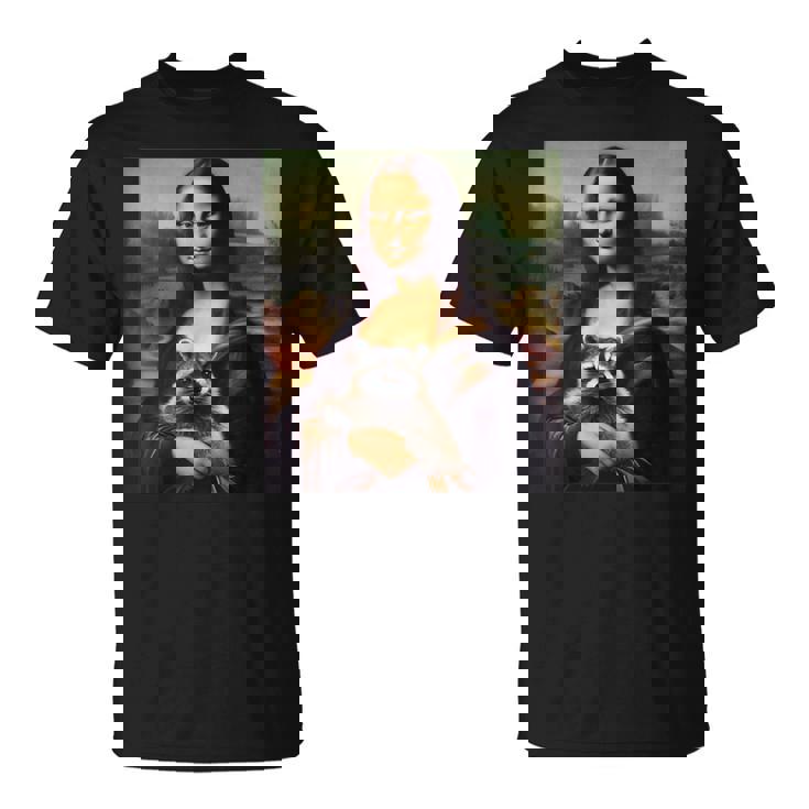 アライグマとモナリザ Tシャツ