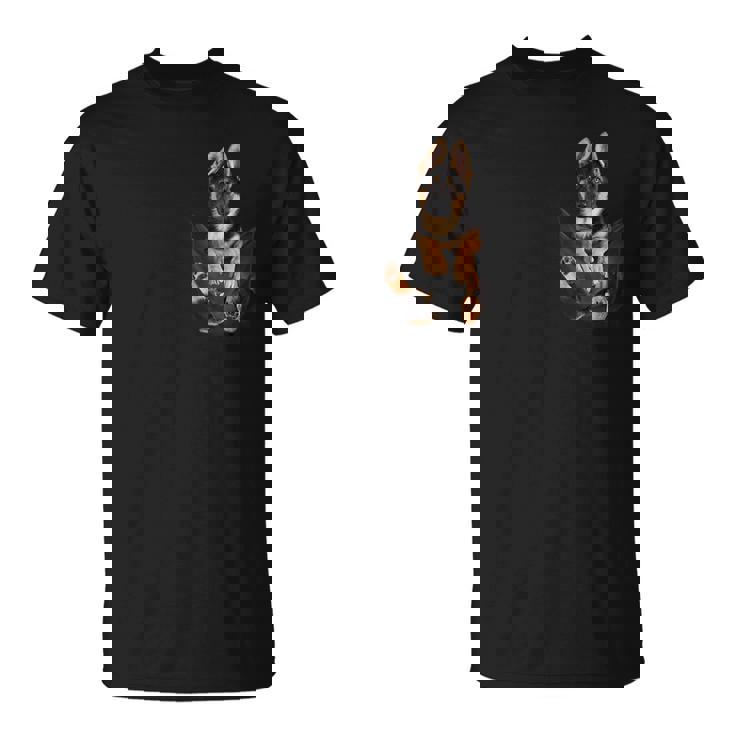 アルザス愛好家のためのポケットに入った面白いジャーマンシェパード Tシャツ