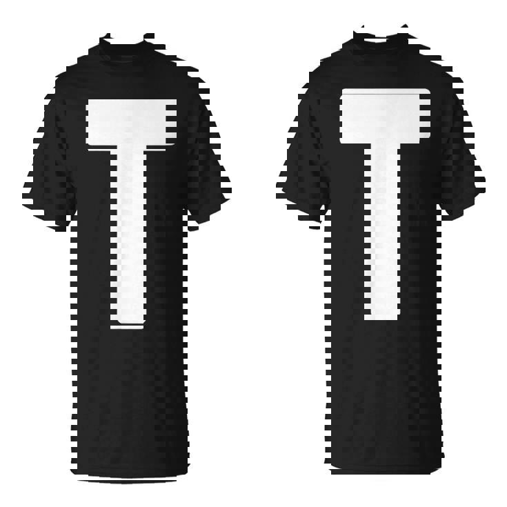 アルファベット T 大文字 モノグラム イニシャル Tシャツ