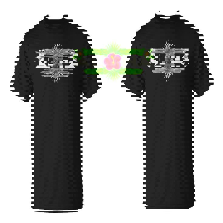 アロハ ハイビスカス フラワー トロピカルハワイアンデザイン Tシャツ