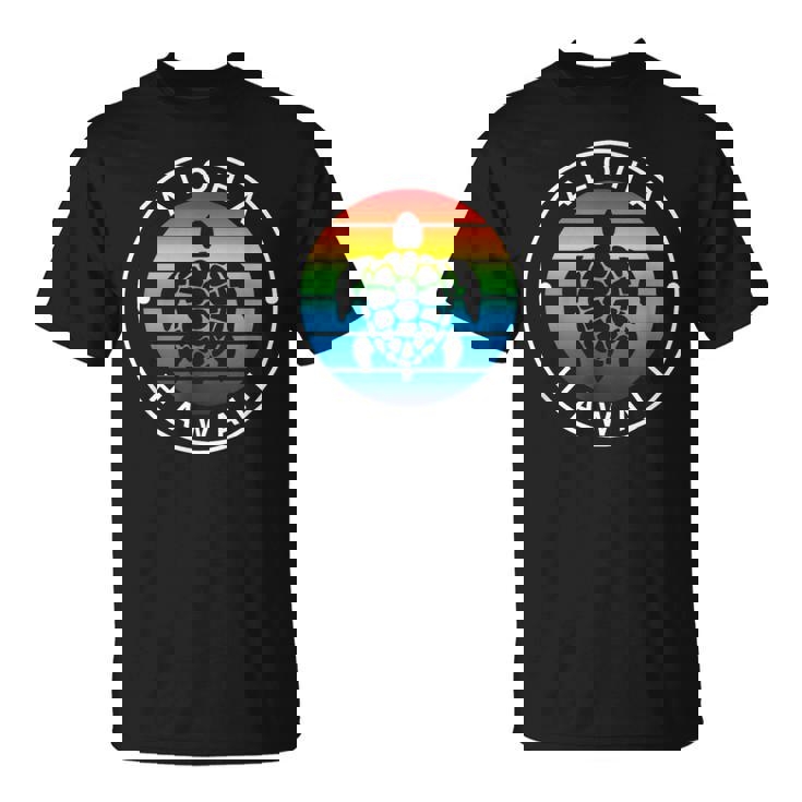 アロハ ハワイ ハワイアン ウミガメ ビーチ オーシャン レインボー ホヌ Tシャツ